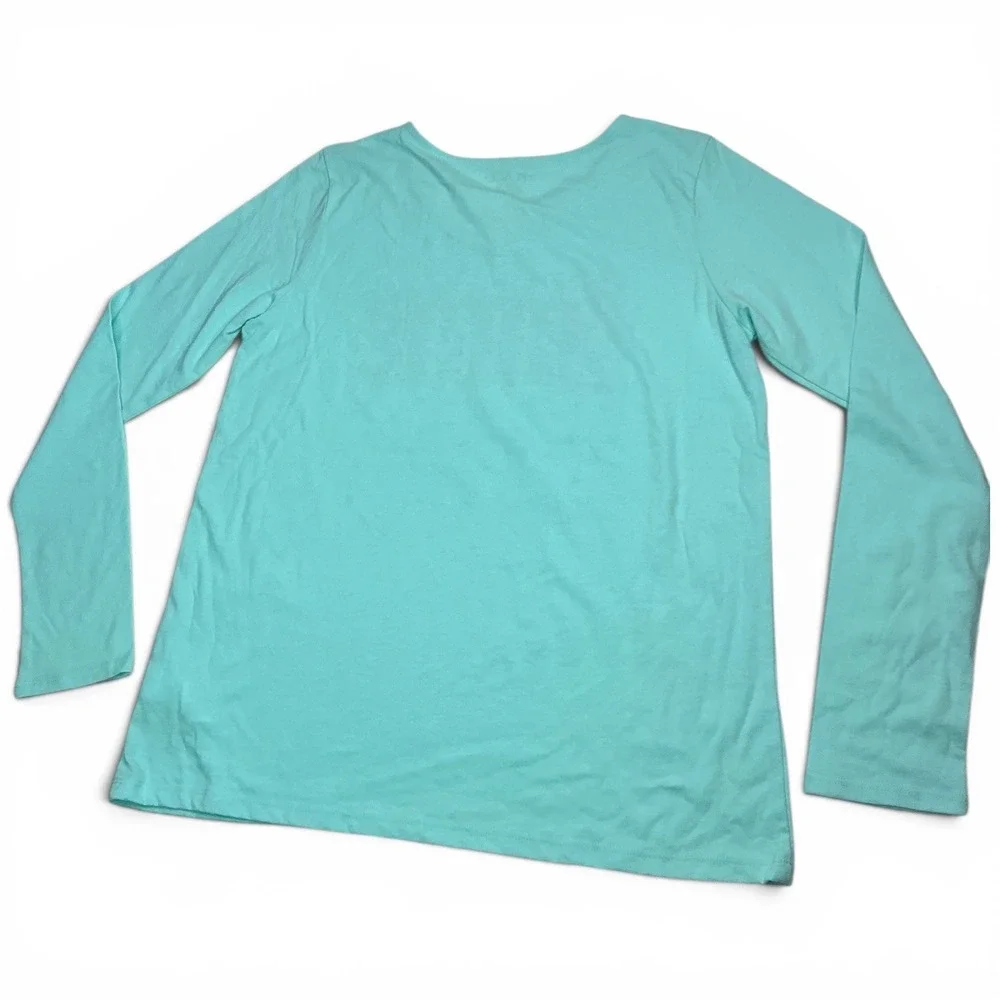 The Children's Place Iced Mint Graphic Tee Kids XL 14 Long Sleeve Shine Glitter